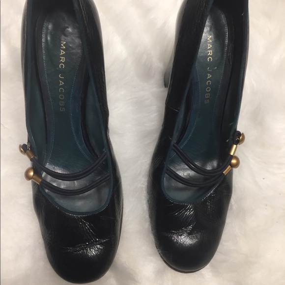 MARC JACOBS Patent Leather Mary Jane Heel Bluish - Picture 2 of 6
